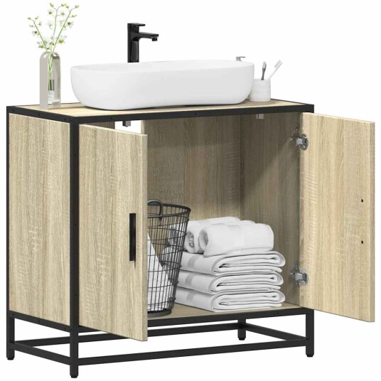 Vidaxl Servantskap sonoma eik 65x33x60 cm konstruert tre 849265 Vidaxl Servantskap sonoma eik 65x33x60 cm konstruert tre 849265