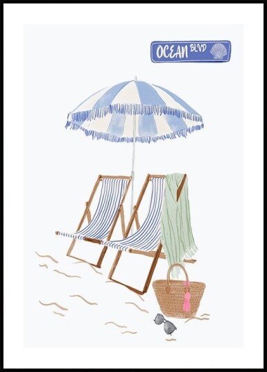 Beach chairs Plakat Plakat / 70x100cm Beach chairs Plakat Plakat / 70x100cm