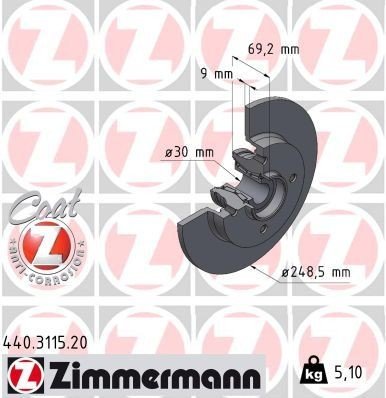 Bremseskive ZIMMERMANN 440.3115.20