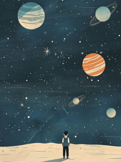 Namly Design Plakat Stjernekikker Kosmisk Gutt POSTER1C93ON