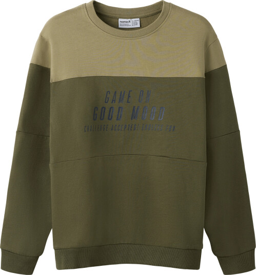 Name It Nkmvemil Ls Nreg Sweat Bru Khaki green 158 164