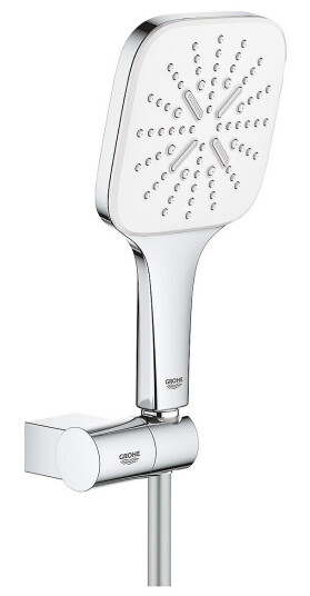 Grohe Rainshower SmartActive Cube 130 Med holder/slange, Månehvit/Krom