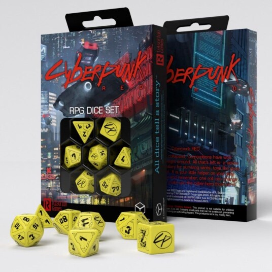 Cyberpunk Red Danger Zone Poly Yellow /Black (7) Terningsett - Rollespill fra Outland Cyberpunk Red Danger Zone Poly Yellow /Black (7) Terningsett - Rollespill fra Outland