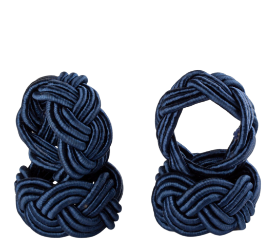 Pleated serviettringer 4 pk blå