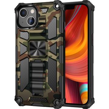 iPhone 13 Hybriddeksel i kamuflasjedesign med støtte Army Grøn