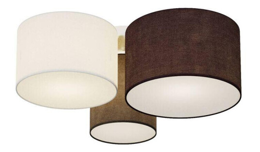 Lindby Laurenz taklampe, 3 lyskilder, grå, brun