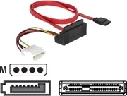 Delock Sata All In One Cable Sata Kabel Serial Ata 150/300 4 Pin Intern Strøm Sata Til Sata Kombo Hunn 50 Cm 90° Kontakt