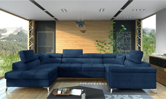 Hjørnesofa Eltap Thiago 342x208x88 cm Monolith 77 Blå Venstre