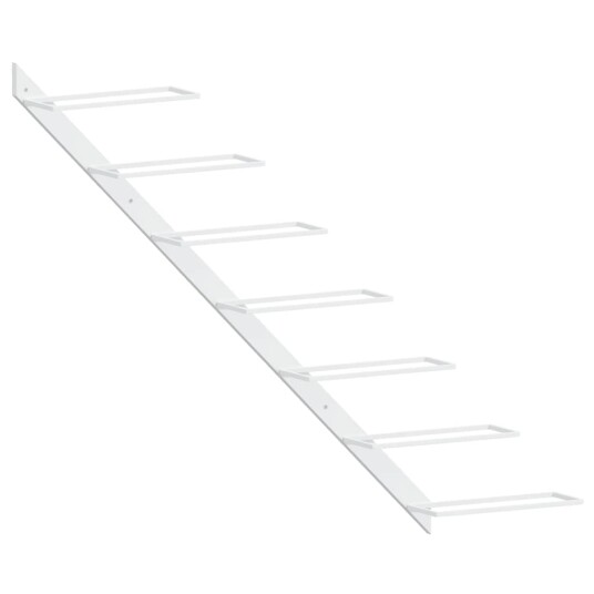 vidaXL Veggmontert vinstativ for 7 flasker 2 stk hvit metall