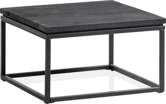 Sofabord Wohnling massivt tre, klassisk metallramme, moderne stil 60x60x35 cm - 60x60x35 cm