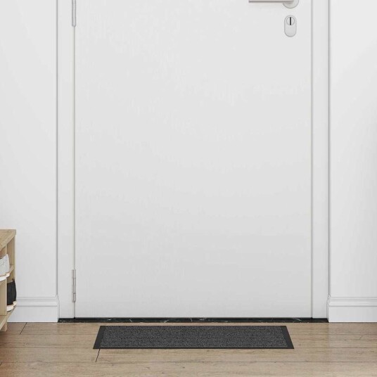 Dørmatte Stripete Svart og Grå 40 x 60 cm Polypropylen og PVC