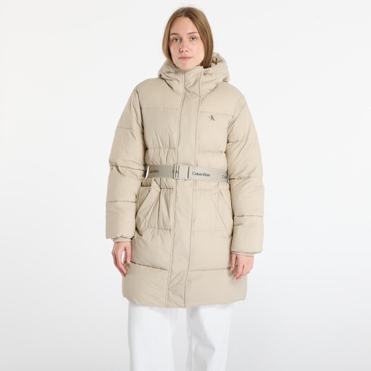 Calvin Klein Jeans Belted Midweight Long Puffer - Beige - L