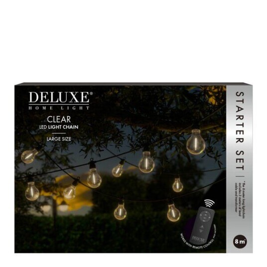 DeluxeHomeart LED lyslenke startsett stor 8 m klar DeluxeHomeart LED lyslenke startsett stor 8 m klar