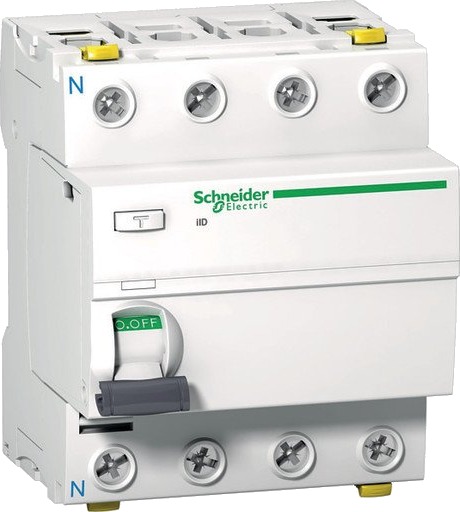 Schneider Electric Acti 9 iID Jordfeilbryter A 4 polet 25 A 30 mA Stikkontakter & kabler