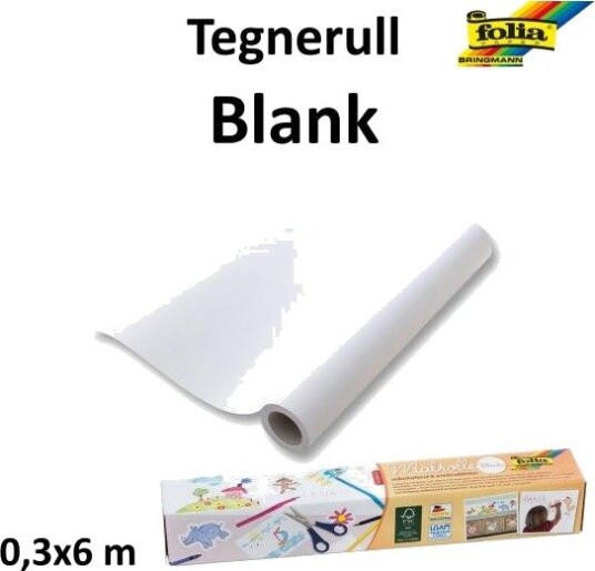 Tegnerull selvklebende blank 6m