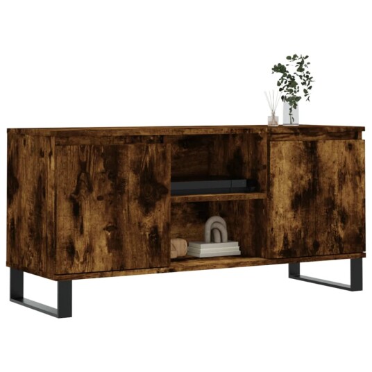TV benk røkt eik 104x35x50 cm konstruert tre TV benk røkt eik 104x35x50 cm konstruert tre