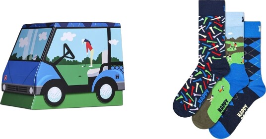 Happy Socks 3 Pack Golf Cart Socks Gift Set Navy 41 46