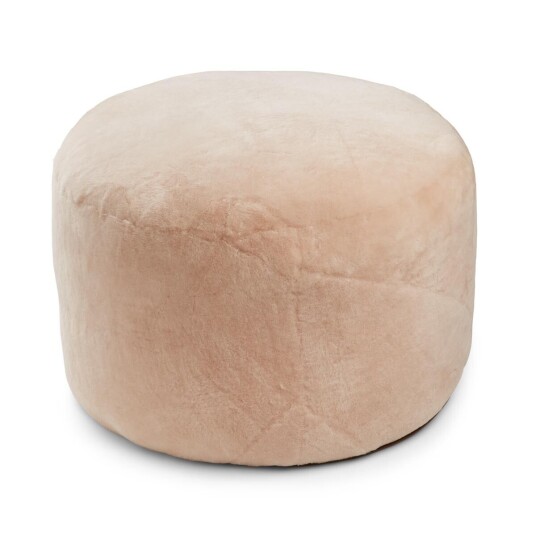 Natures Collection Rund puff Mokkasin New Zealand D55xH46 cm Kastanje
