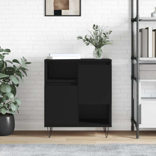 vidaXL Skjenk svart 60x35x70 cm konstruert tre