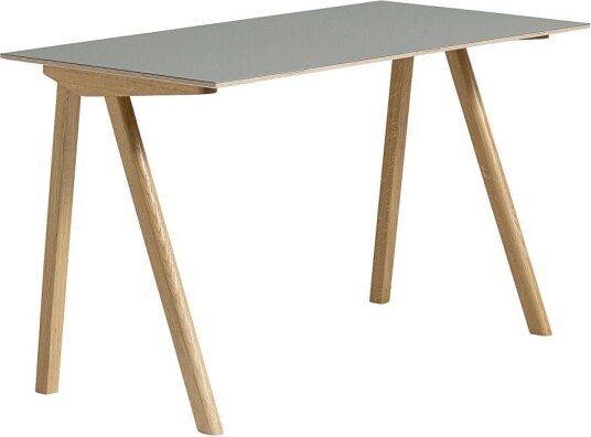 Hay - Copenhague Cph90 Desk Wb Lacquered Oak Grey Linoleum Skrivebord Ronan & Erwan Bouroullec Grå Tre/plast