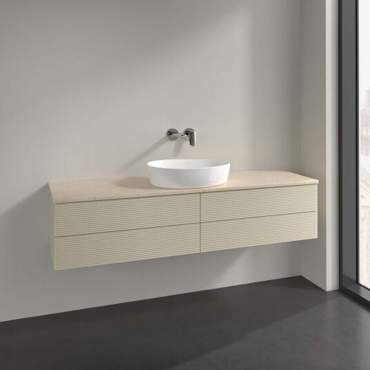 Villeroy & Boch Antao Servantskap med 4 skuffer 160x50x36 cm u/lys Grå Matt/Crème Villeroy & Boch Antao Servantskap med 4 skuffer 160x50x36 cm u/lys Grå Matt/Crème