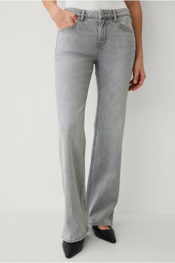 Ellos Collection Boot cut jeans med lav midje Grå Ellos Collection Boot cut jeans med lav midje Grå