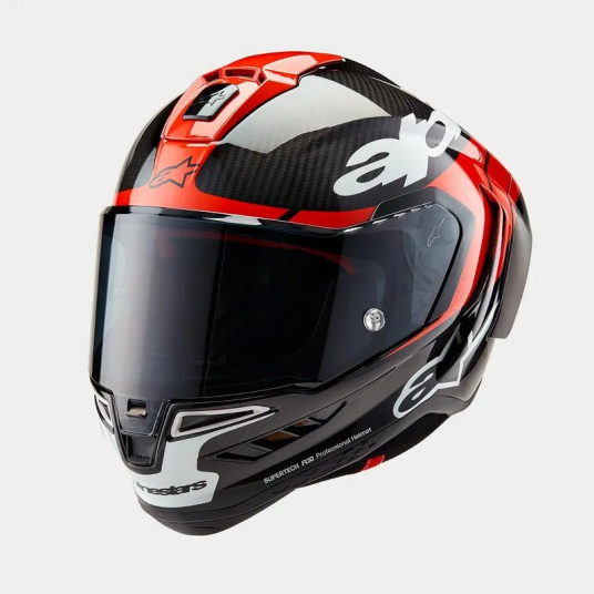 Alpinestars MC-Hjelm Supertech R10 Svart/Carb/Fluo Rød L