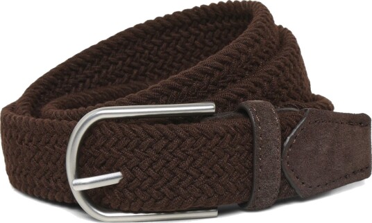 Mango Braided Elastic Belt Brown 80
