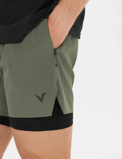 Virtus Ado M 2 In 1 Ripstop Shorts Khaki green S
