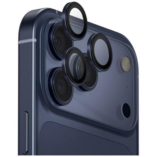 UNIQ Optix Aluminium Kameralinsebeskytter for iPhone 17 Pro/17 Pro Max Marineblå