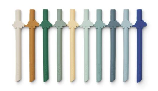Liewood Badu Sugerør 10pk   Surf Blue Multimix