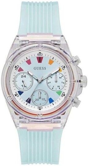 Guess Dameklokke GW0438L8 Athena Grønn/Gummi Ø23 mm