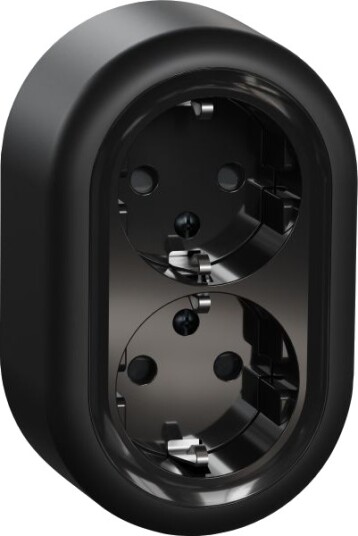 Schneider Electric Renova WDE016297 Stikkontakt 2-veis, jordet, utenpåliggende Svart Schneider Electric Renova WDE016297 Stikkontakt 2-veis, jordet, utenpåliggende Svart