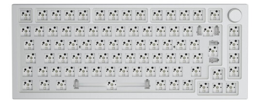 Glorious GMMK PRO 75% Barebone - ISO - White Ice - Gamingtastatur - Uten numpad - Universal - Hvit