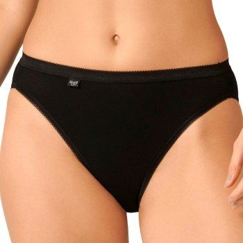 Sloggi Truser 2P Basic Plus Tai Briefs Svart bomull 50 Dame Sloggi Truser 2P Basic Plus Tai Briefs Svart bomull 50 Dame