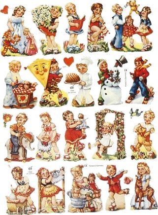 Diverse Blanke bilder nostalgiske barn ark 16.5x23.5 cm 2 ark 1 pk