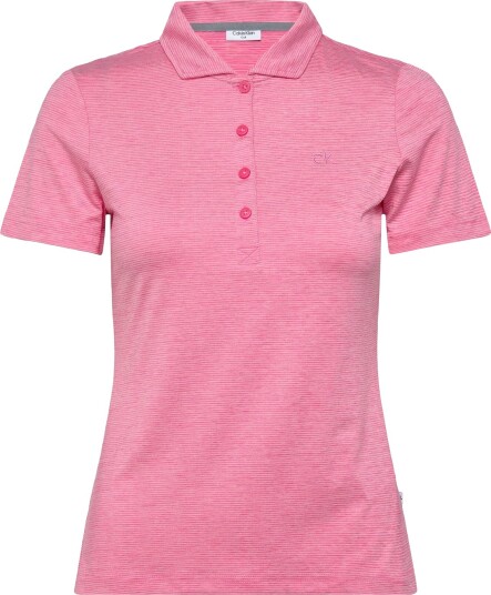 Calvin Klein Golf Mila Mini Stripe Polo Pink M