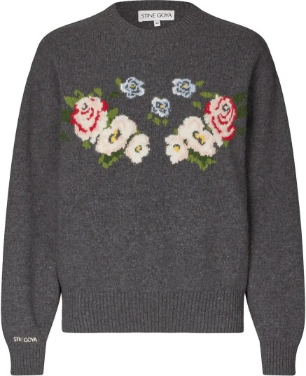 STINE GOYA 2469 Wool Storytelling Crewneck Sw   Grey   XL