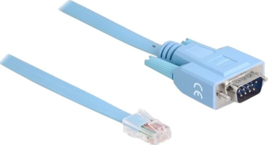 Delock Seriell Adapter Db 9 Hann Til Rj 45 Hann 1 M Eia 232 Blå