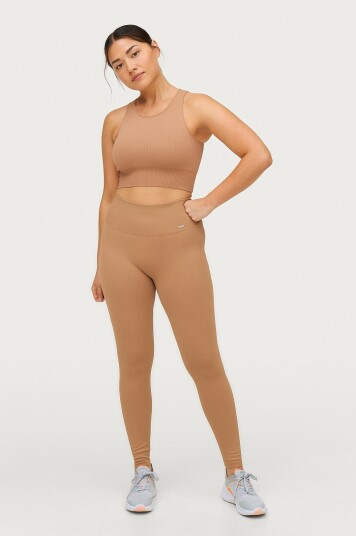 Aim'n - Treningstights Camel Ribbed Seamless Tights - Brun