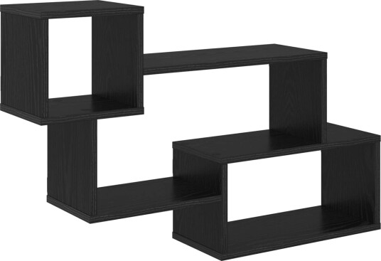 vidaXL Flytende hylle Veggmontert Svart eik 87 x 20 x 55 cm
