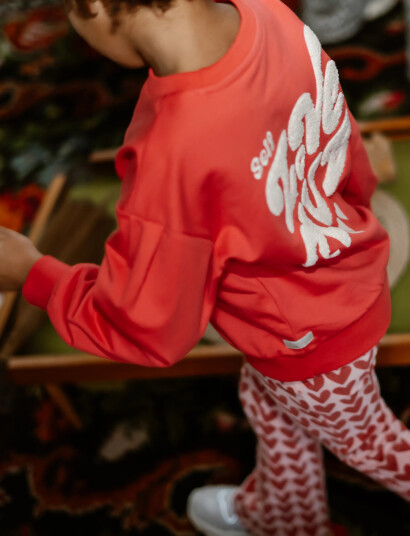Daily 7 Sweater Brushed Print Red 128