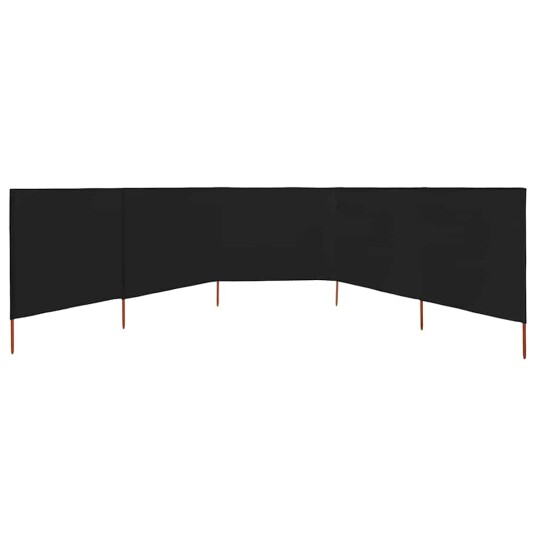 vidaXL Vindskjerm 5 paneler stoff 600x160 cm svart vidaXL Vindskjerm 5 paneler stoff 600x160 cm svart