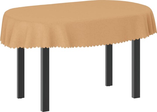 vidaXL Bordduk Oval Beige 160 x 220 cm vidaXL Bordduk Oval Beige 160 x 220 cm