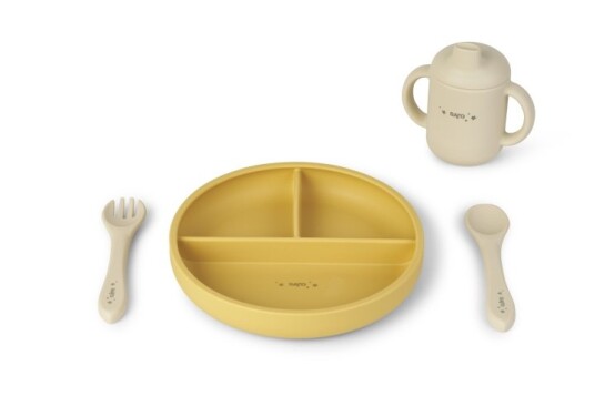 SARO Baby Food and Fun Silicone Feeding Set Mustard SAO17602