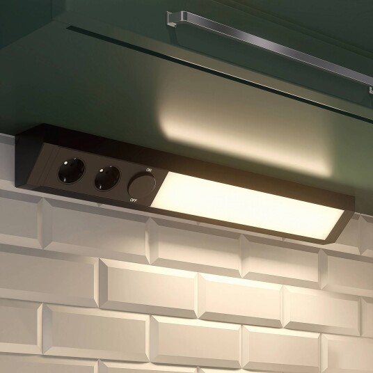 Arcchio LED benkbelysning Ovano 62 cm svart aluminium Ovano Sort Stue / spisestue Aluminium Moderne Møbelbelysning