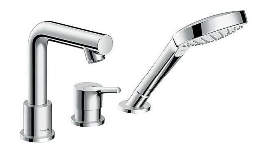 Hansgrohe Talis S 3-hulls karbatteri For montering på karkant, Krom Hansgrohe Talis S 3-hulls karbatteri For montering på karkant, Krom