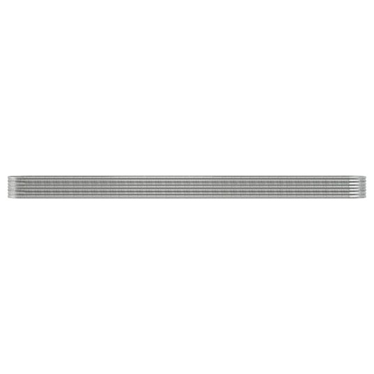 vidaXL Plantekasse pulverlakkert stål 620x80x36 cm sølv