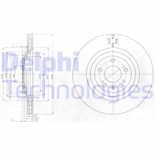 Bremseskive DELPHI BG4087 Bremseskive DELPHI BG4087