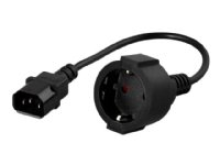 PowerWalker Strømkabel CEE 7/4 til IEC 60320 C14 20 cm 10 A - Svart